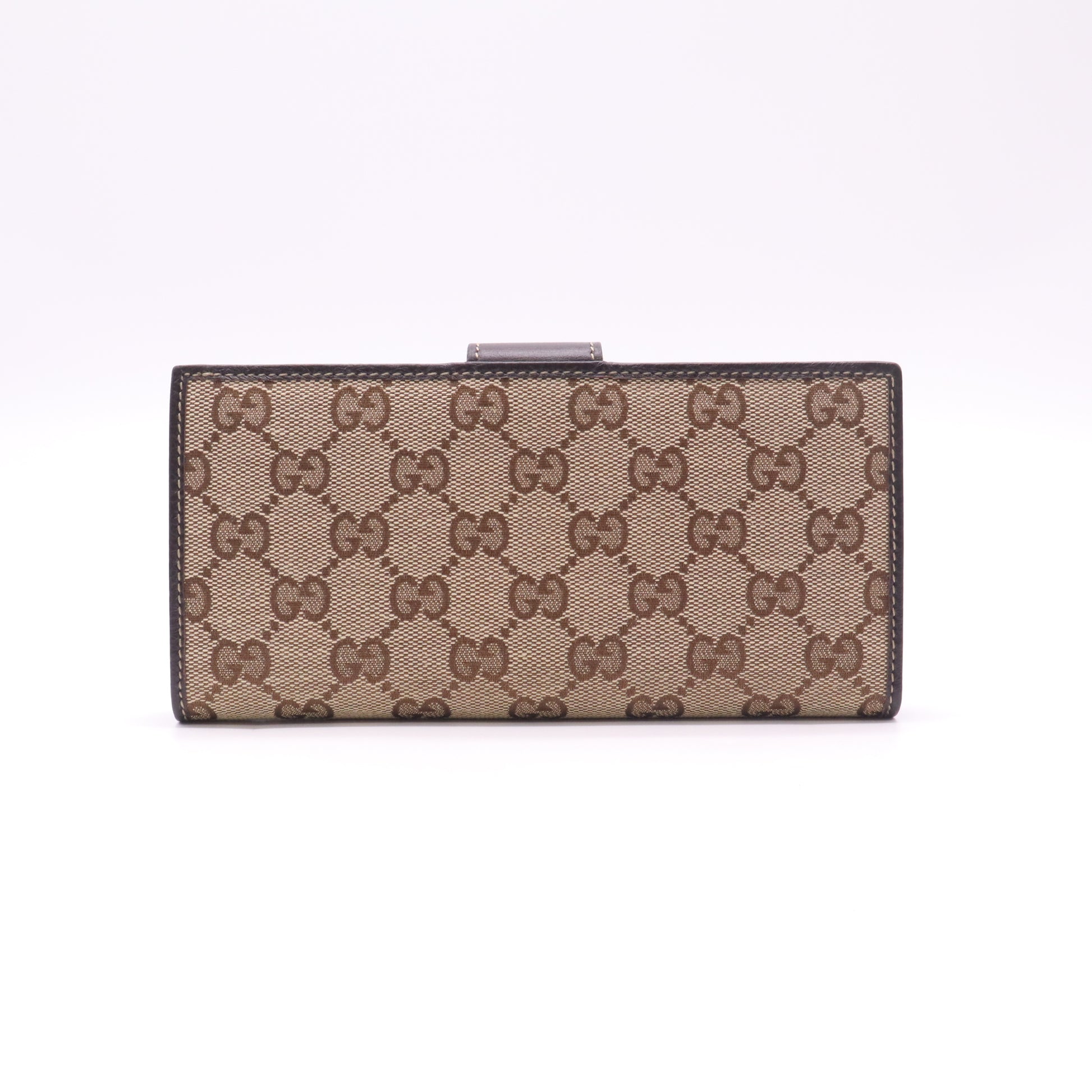 GG Plus Monogram Icon Bar Continental Flap Wallet Dark Brown W22548