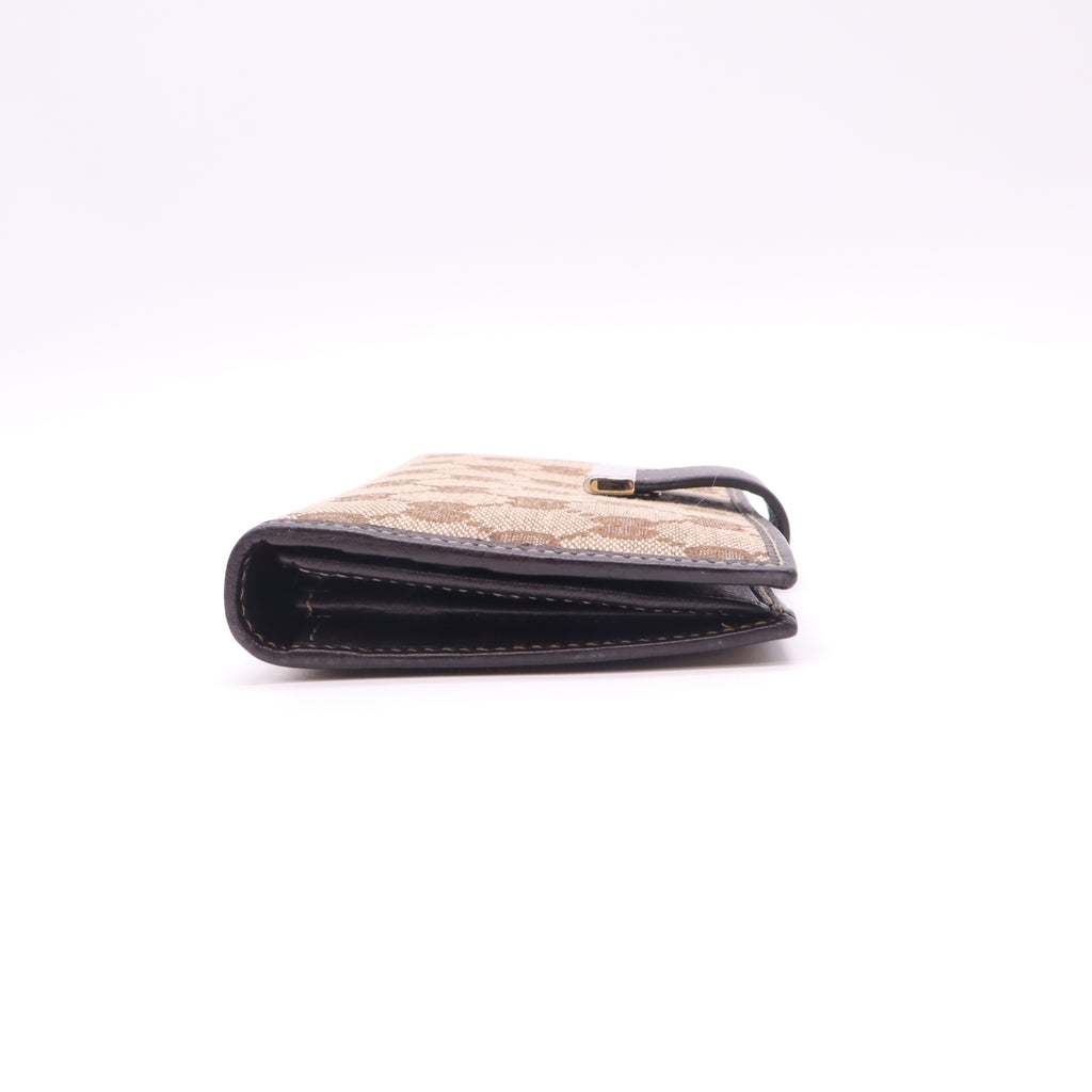 GG Plus Monogram Icon Bar Continental Flap Wallet Dark Brown W22548