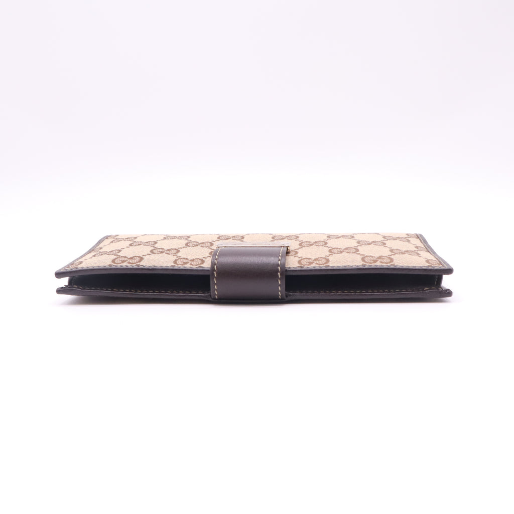 GG Plus Monogram Icon Bar Continental Flap Wallet Dark Brown W22548