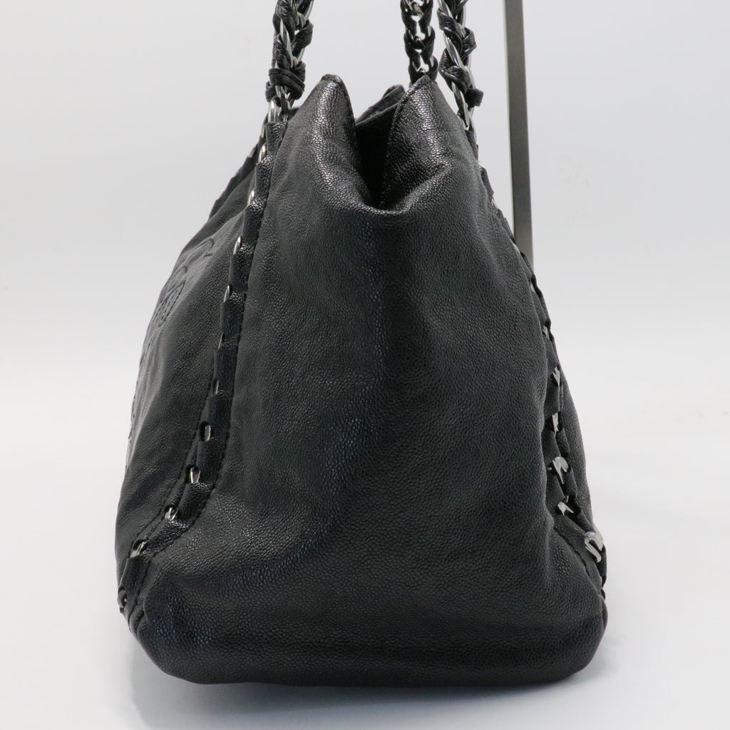 Modern Chain Tote Caviar East West