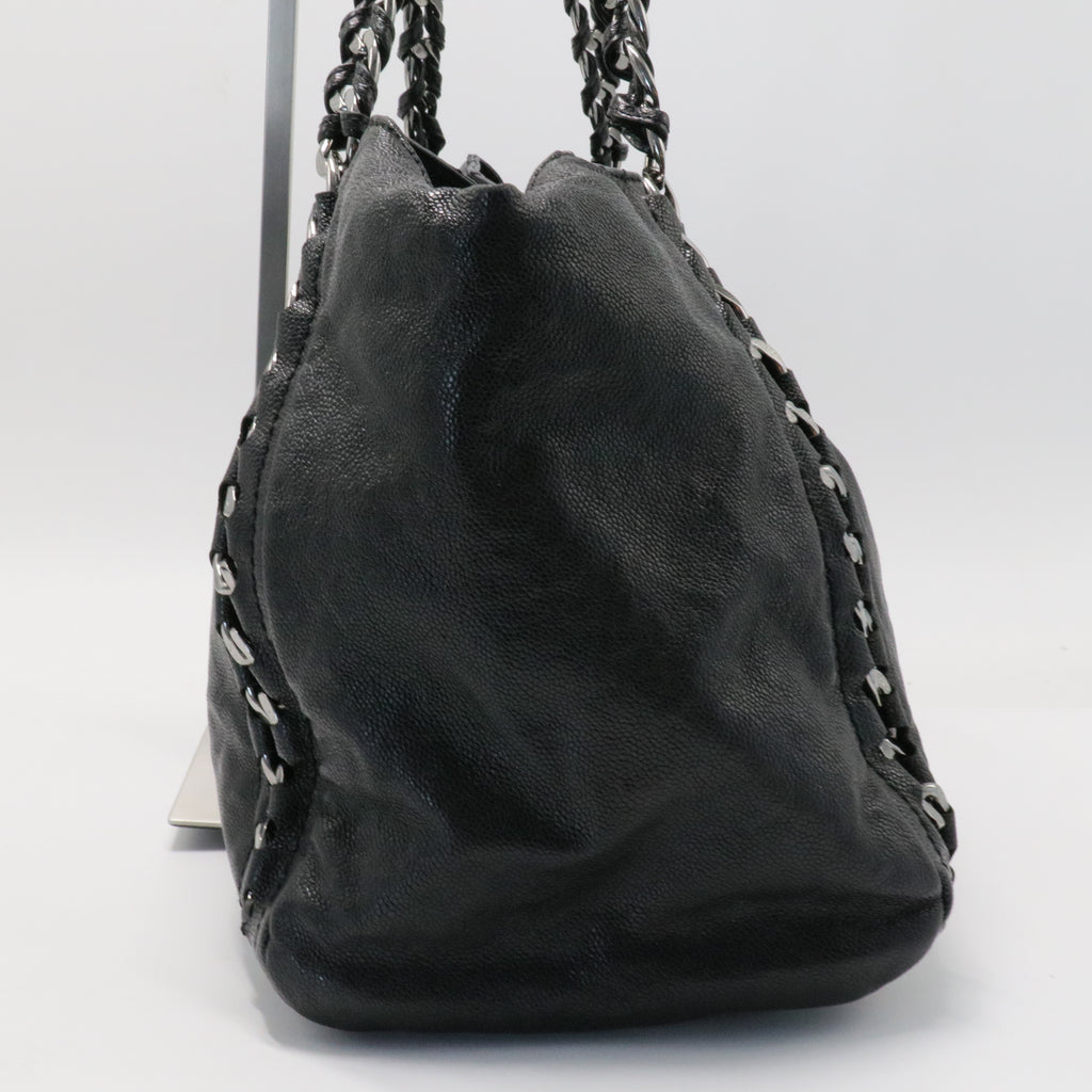 Modern Chain Tote Caviar East West