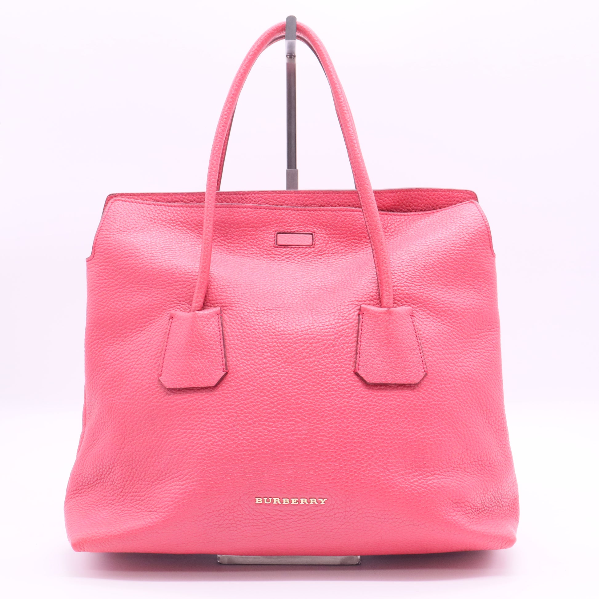 Pink Grained Leather Baynard Tote Bag