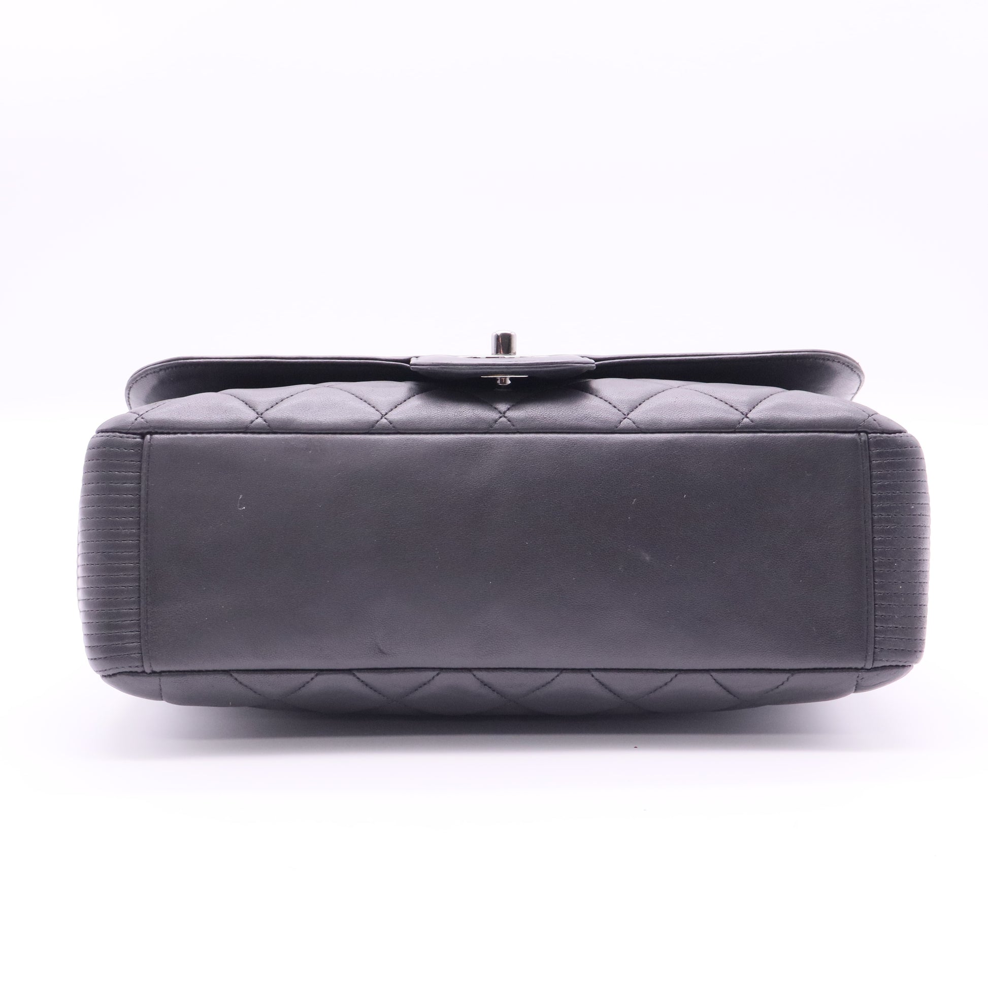 Chanel Black CC Border Flap Diamond Vertical Bag twins