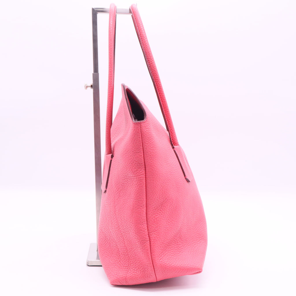 Pink Grained Leather Baynard Tote Bag