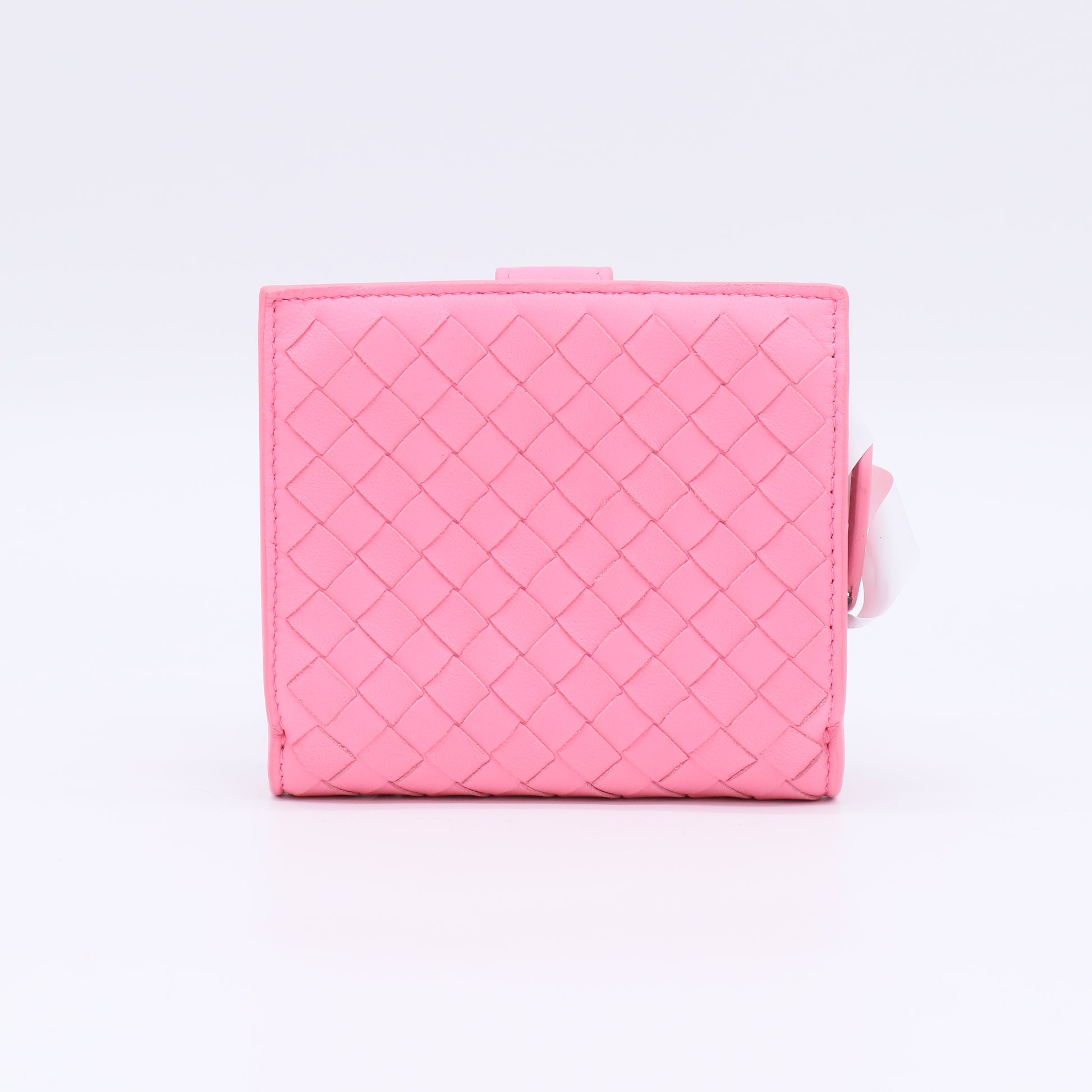 Light Pink Intrecciato Woven Nappa Leather Compact Wallet W22575