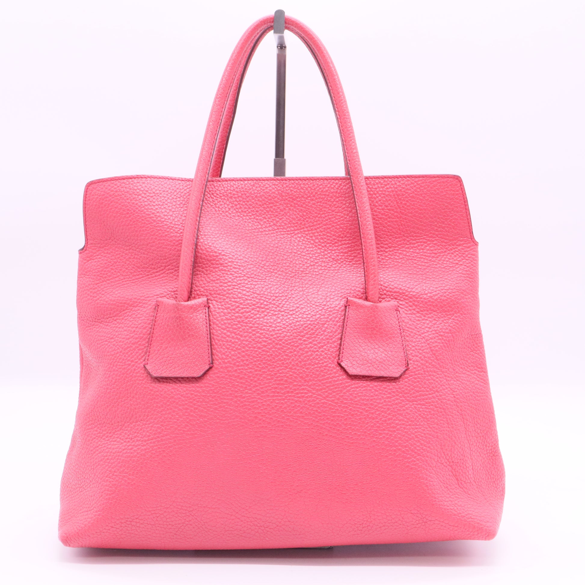 Pink Grained Leather Baynard Tote Bag
