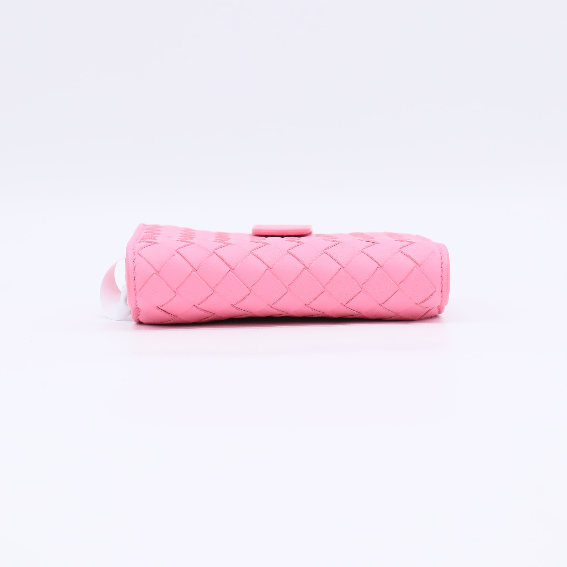 Light Pink Intrecciato Woven Nappa Leather Compact Wallet W22575