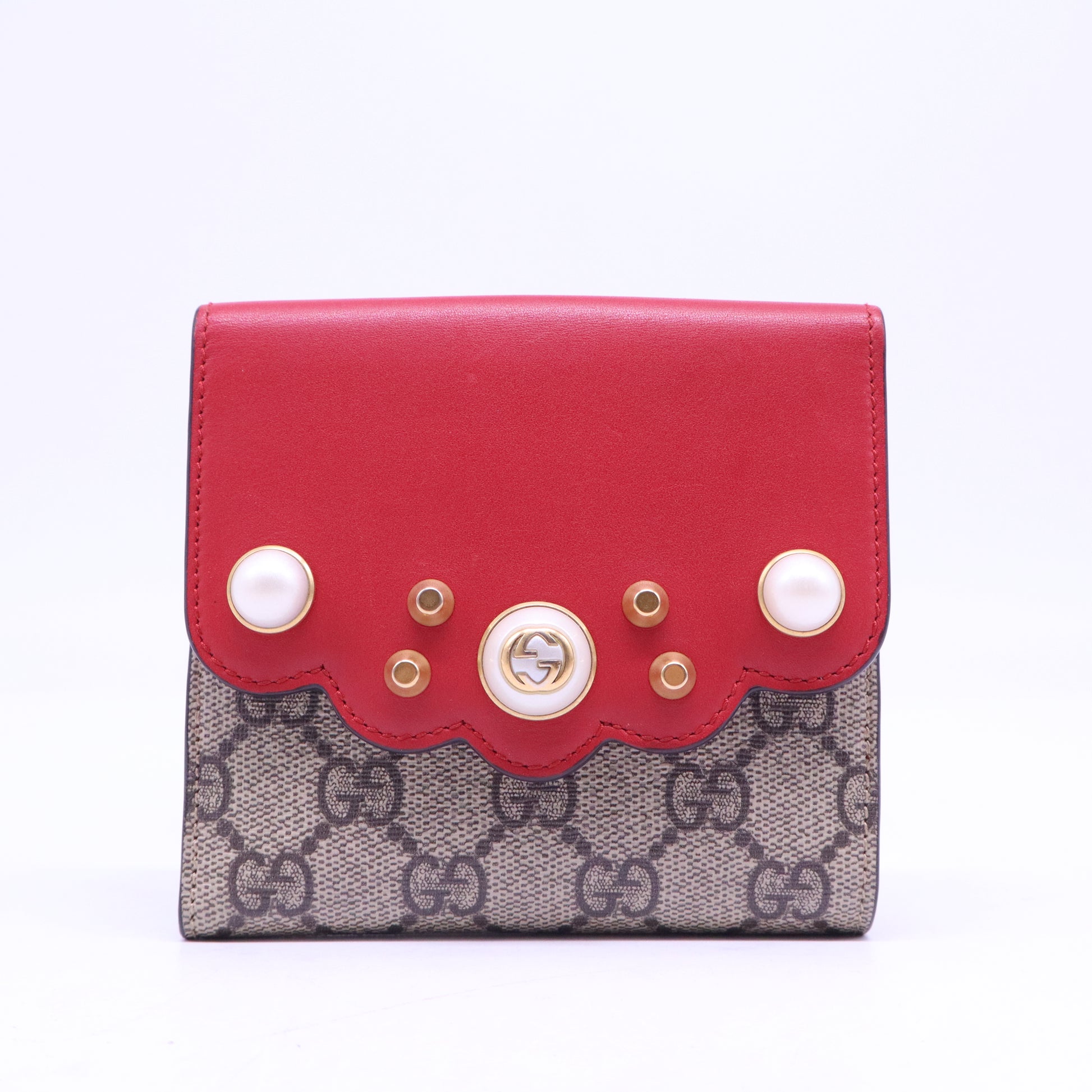 Faux Pearl Accents Compact Wallet W20753