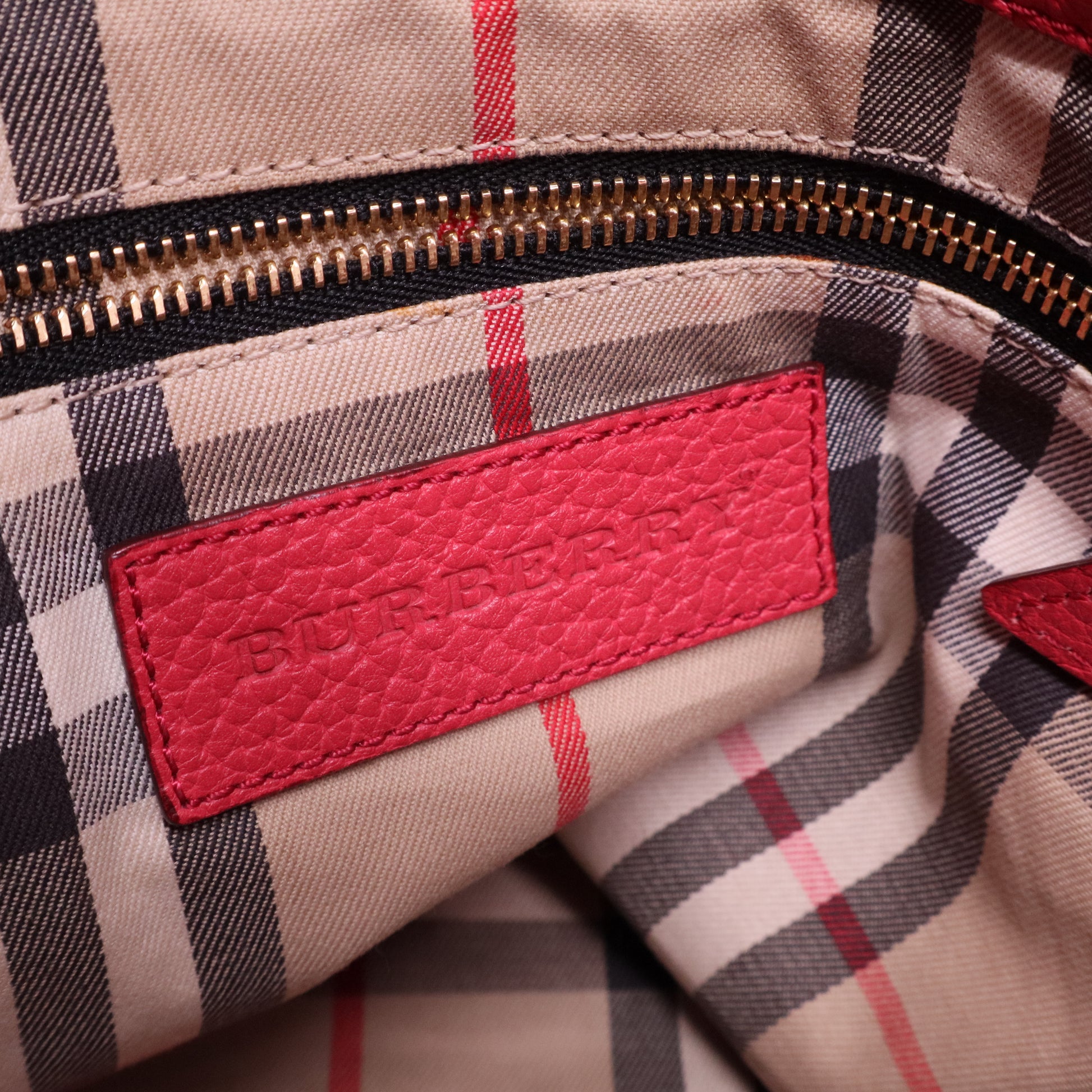 Pink Grained Leather Baynard Tote Bag