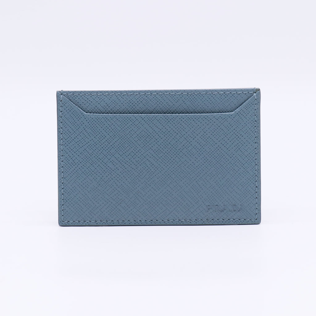 Saffiano Vernice Metal Card Case Blue W22585