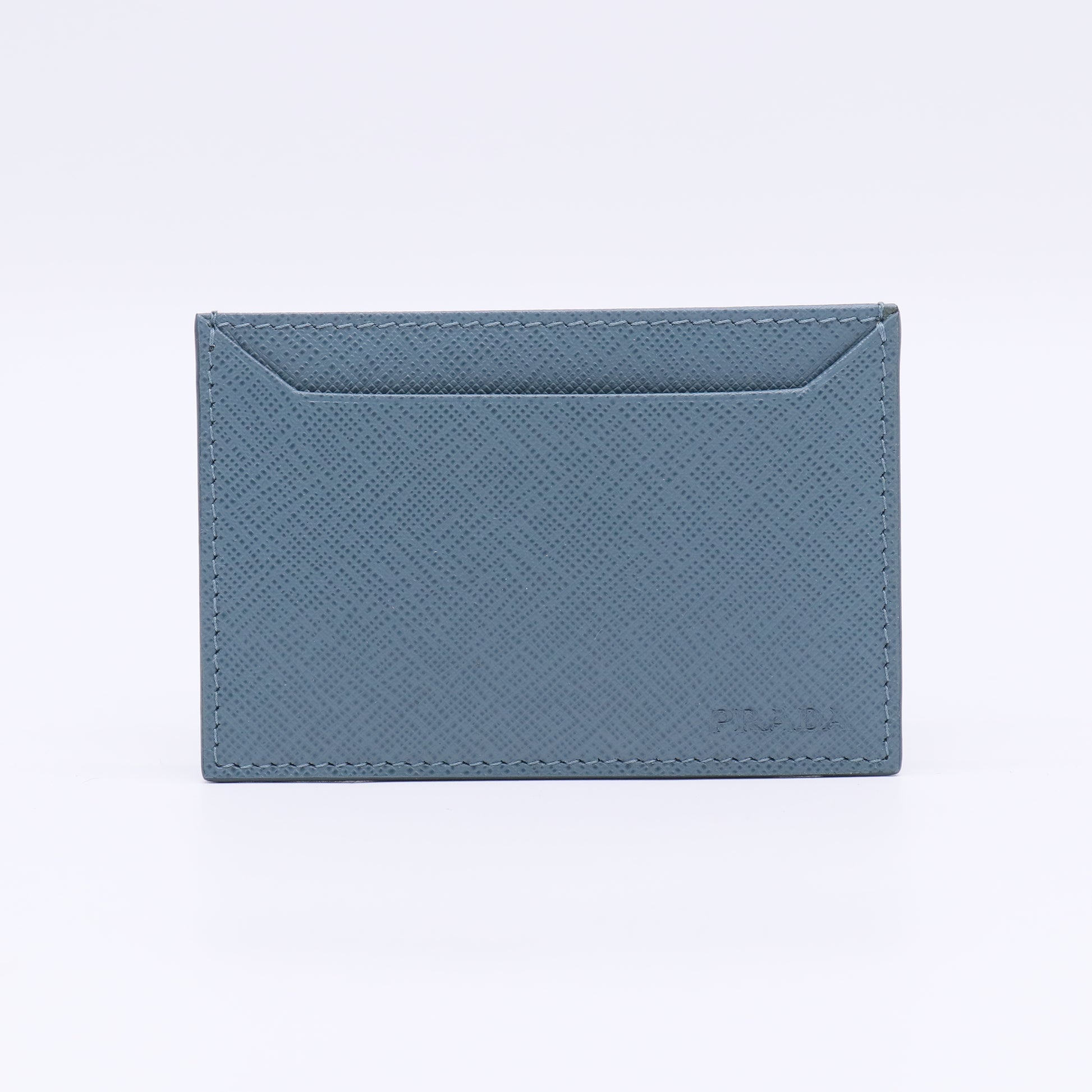 Saffiano Vernice Metal Card Case Blue W22585