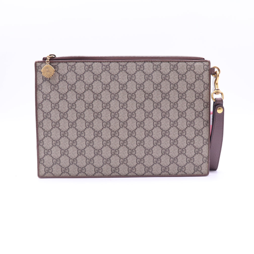 Courrier Pouch GG Coated Canvas with Applique Twins LDJ4100