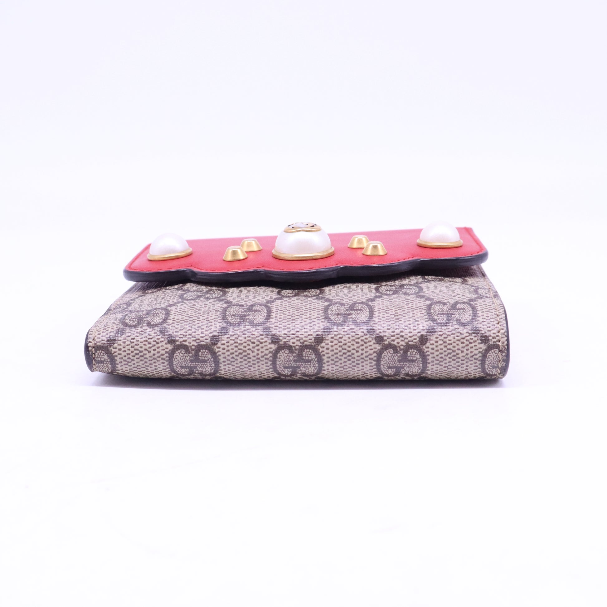Faux Pearl Accents Compact Wallet W20753