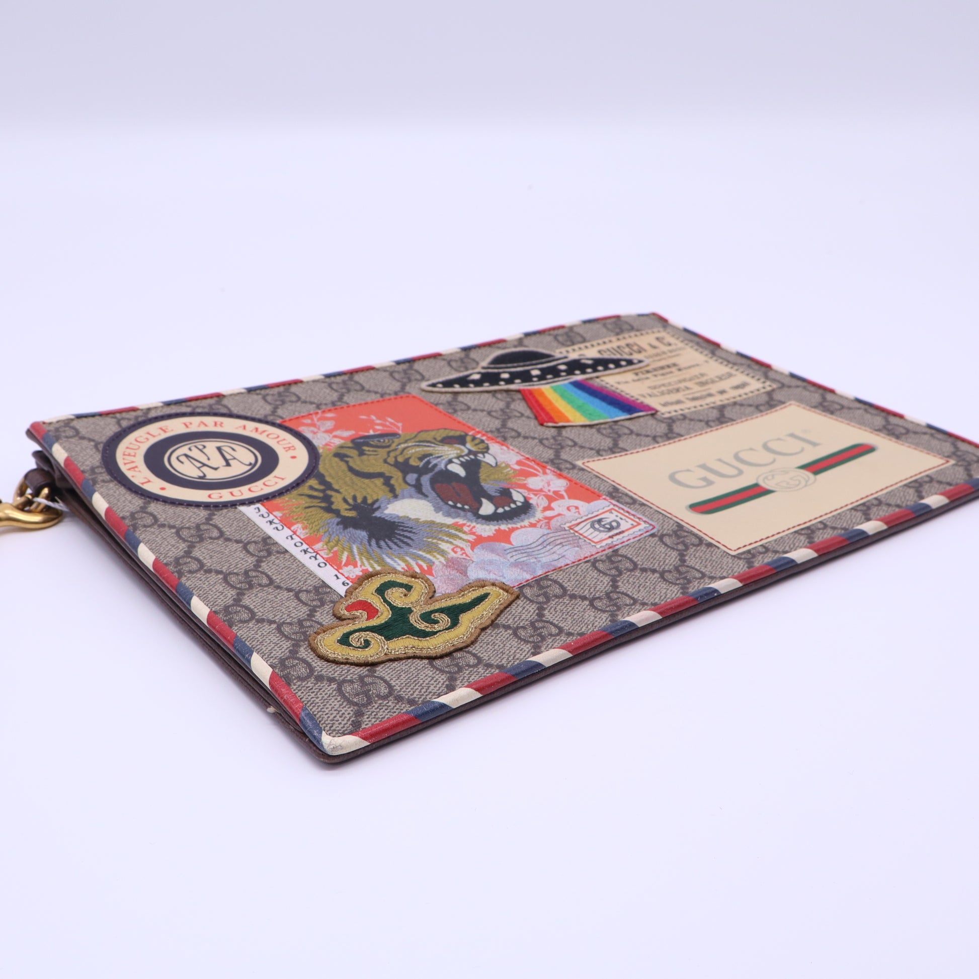 Courrier Pouch GG Coated Canvas with Applique Twins LDJ4100