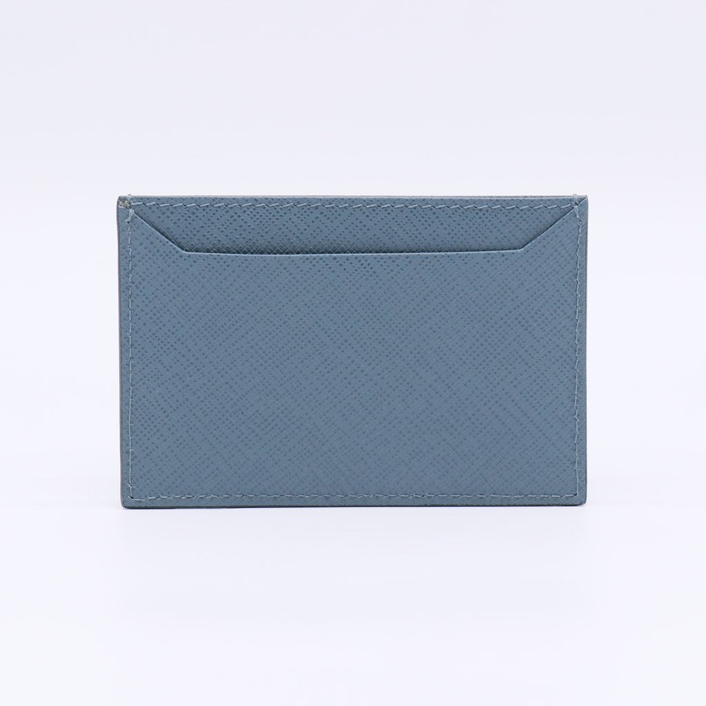 Saffiano Vernice Metal Card Case Blue W22585
