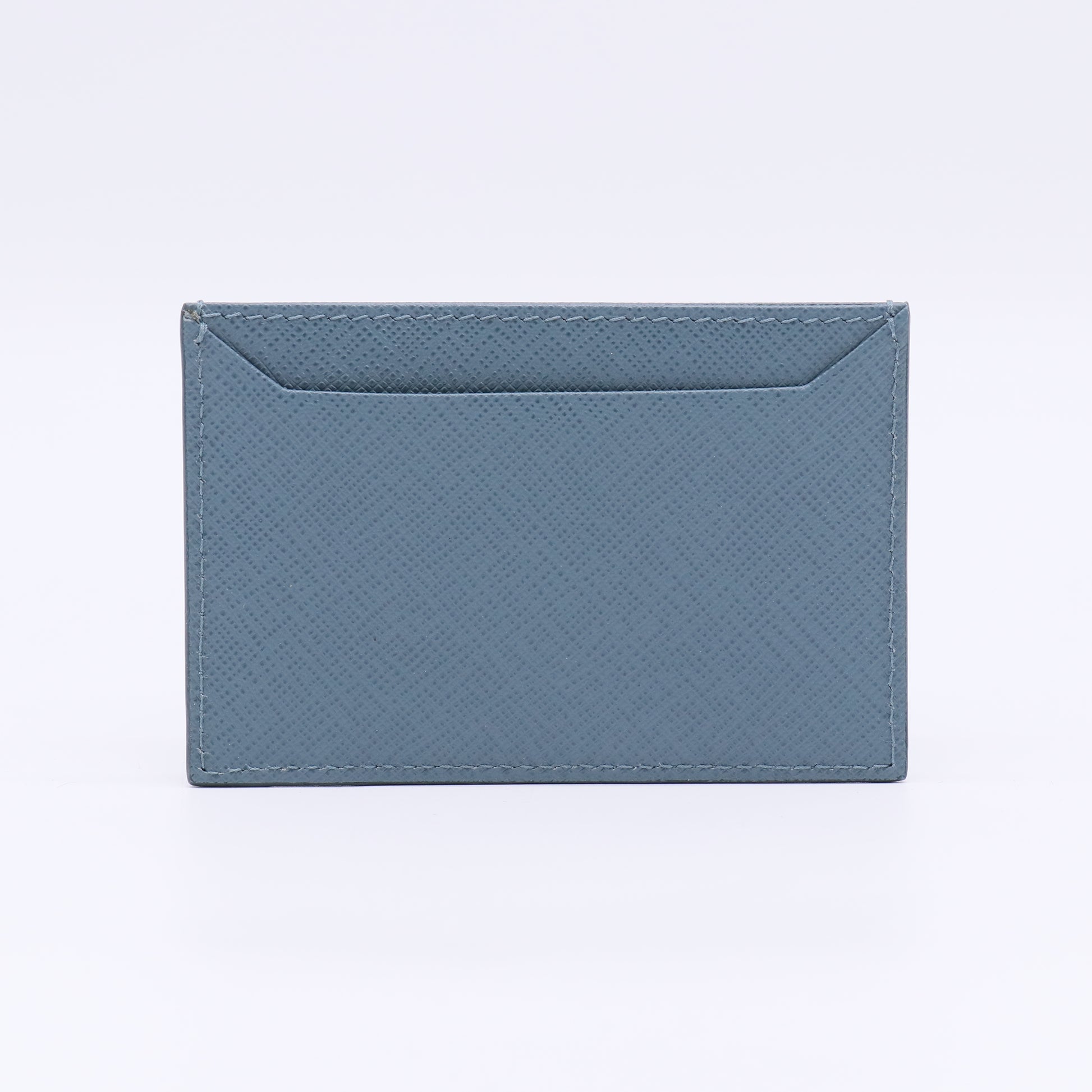 Saffiano Vernice Metal Card Case Blue W22585