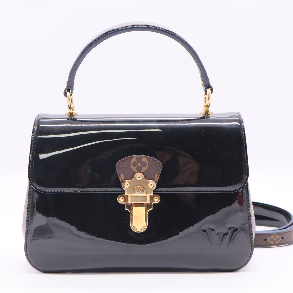 Cherrywood Handbag Vernis with Monogram Canvas PM twins