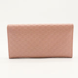 Pink Microgucissima Leather Flap Continental Wallet