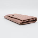 Pink Microgucissima Leather Flap Continental Wallet