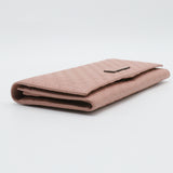 Pink Microgucissima Leather Flap Continental Wallet