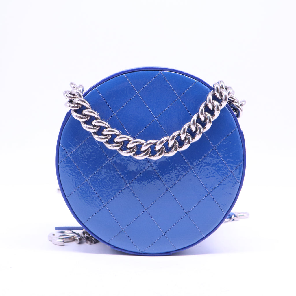 Patent Round As Earth Evening Bag Blue B21037