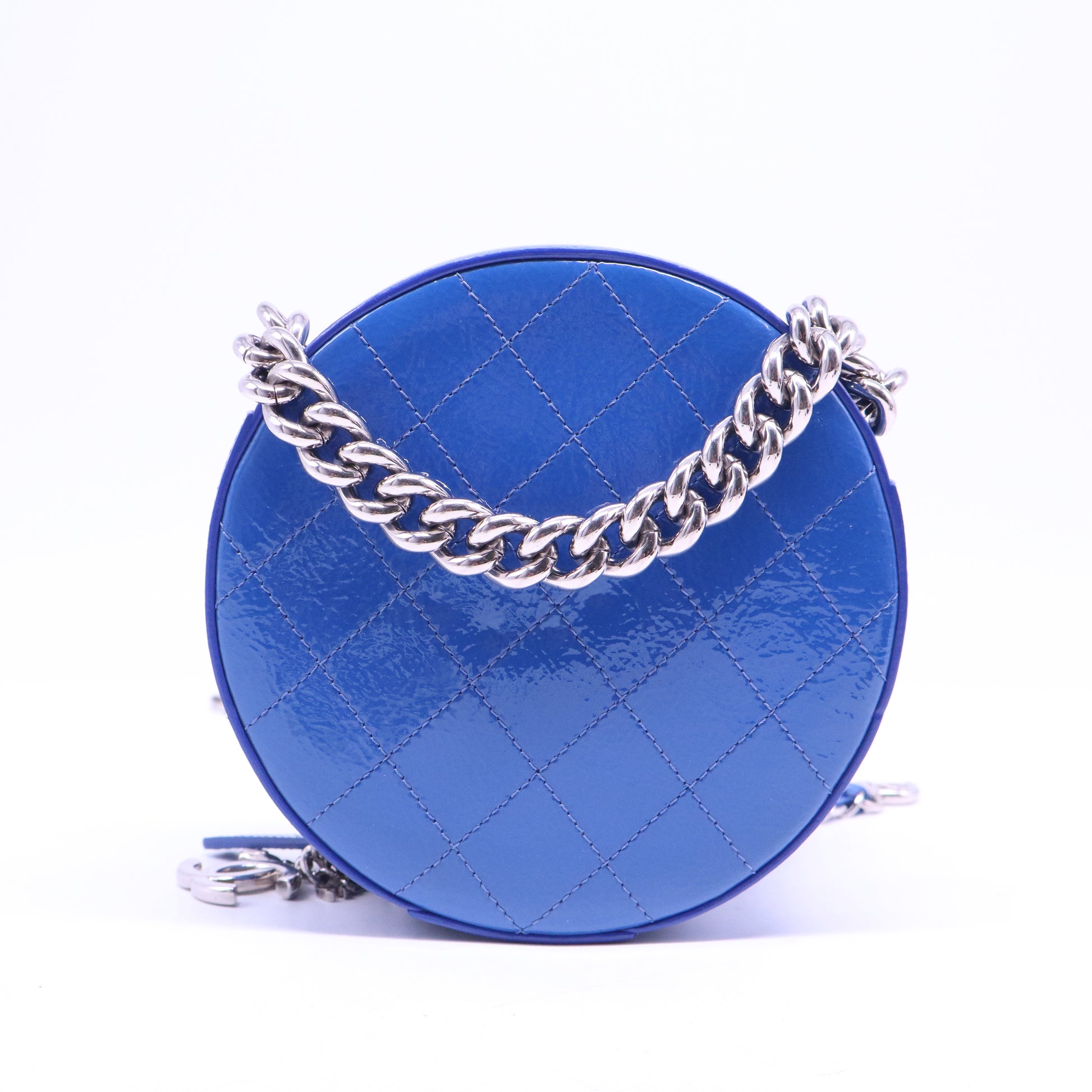 Patent Round As Earth Evening Bag Blue B21037