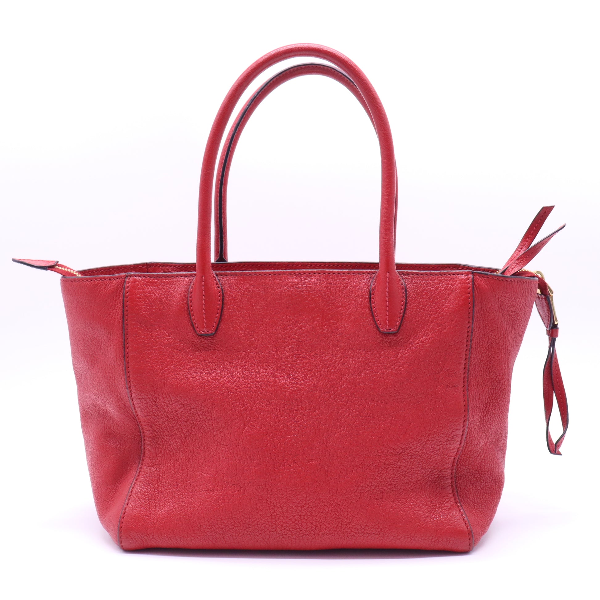 Red Shiny Calfskin Two Way Tote Bag w/ Strap  B22073