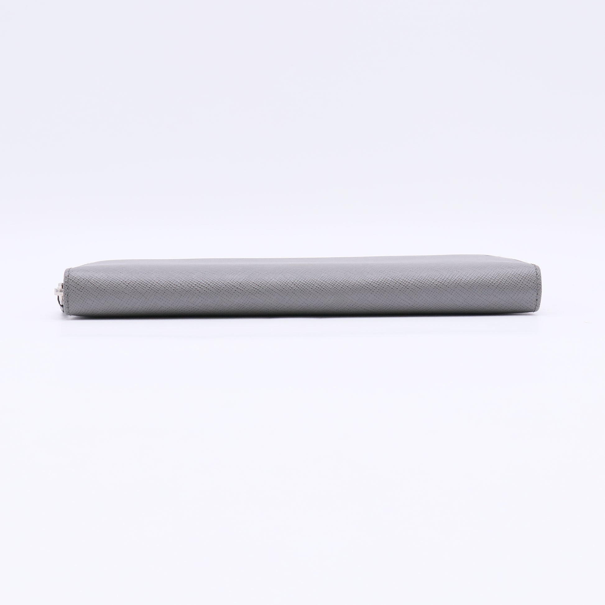 Grey Saffiano Leather Long Zip-Around Wallet W22586
