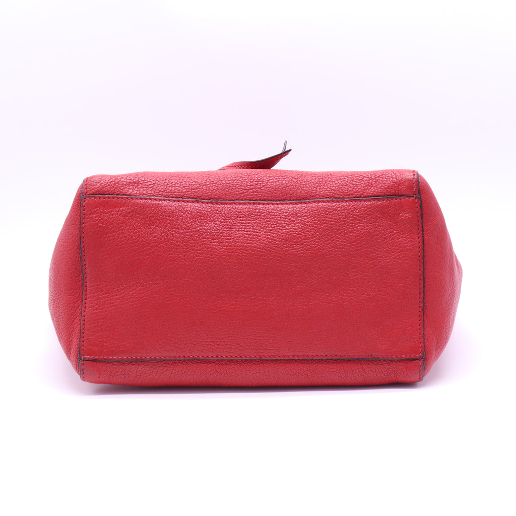 Red Shiny Calfskin Two Way Tote Bag w/ Strap  B22073