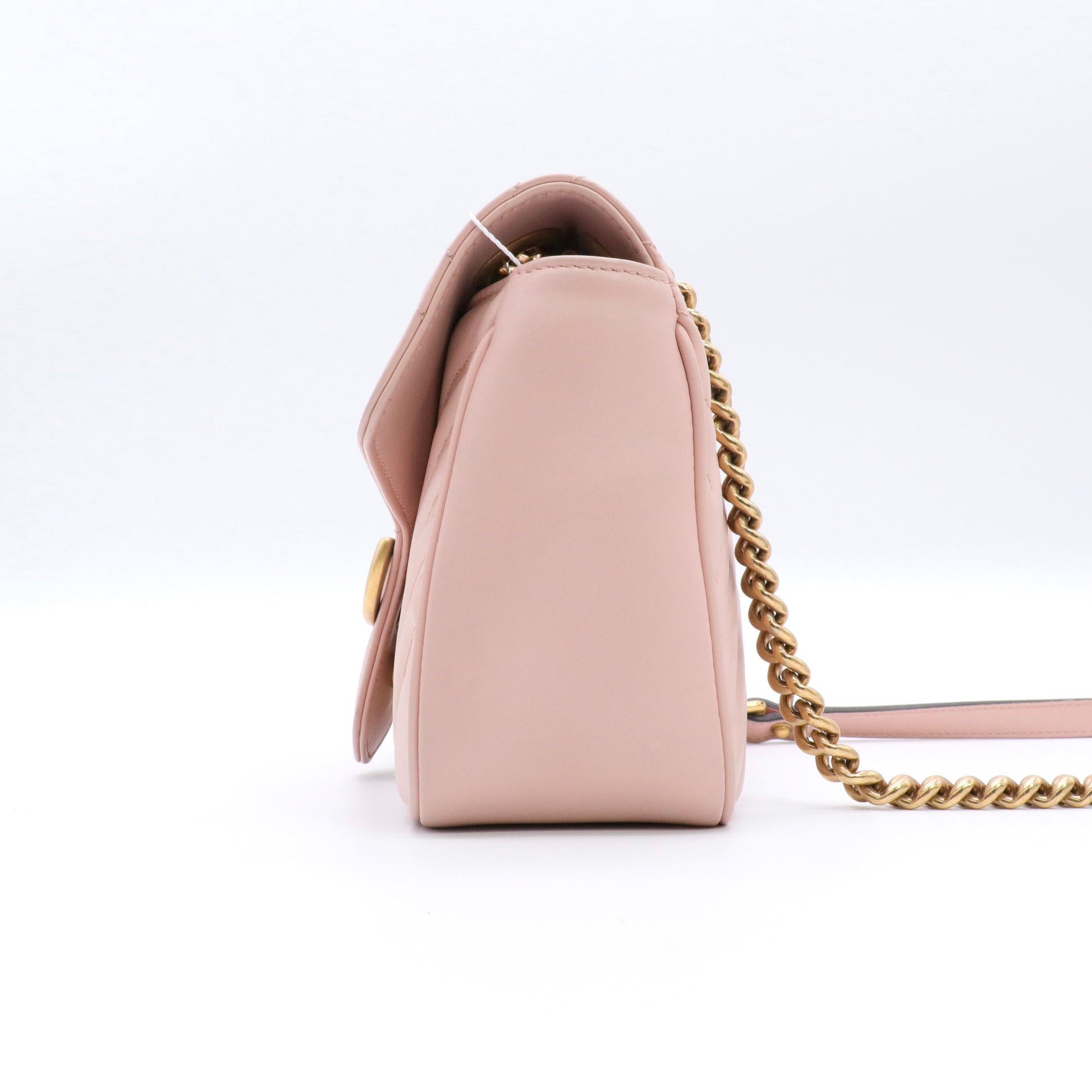 Calfskin Matelasse Mini GG Marmont Shoulder Bag Perfect Pink twins
