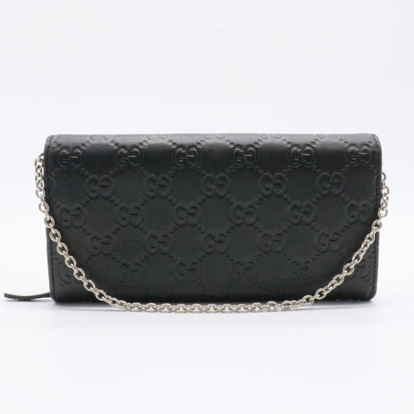 Emily Wallet on Chain Guccissima Leather