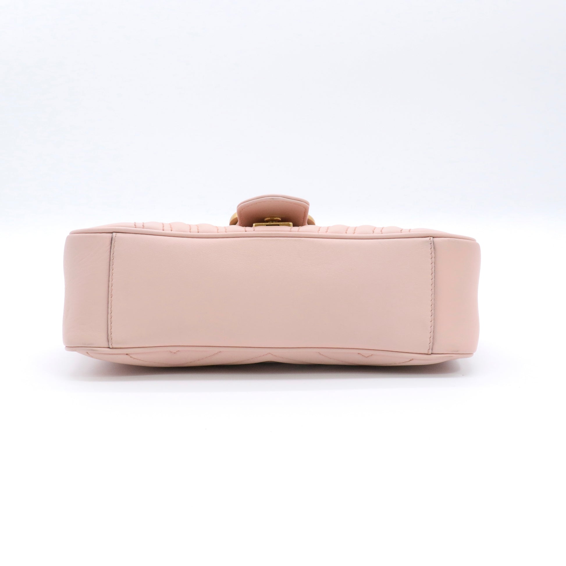 Calfskin Matelasse Mini GG Marmont Shoulder Bag Perfect Pink twins