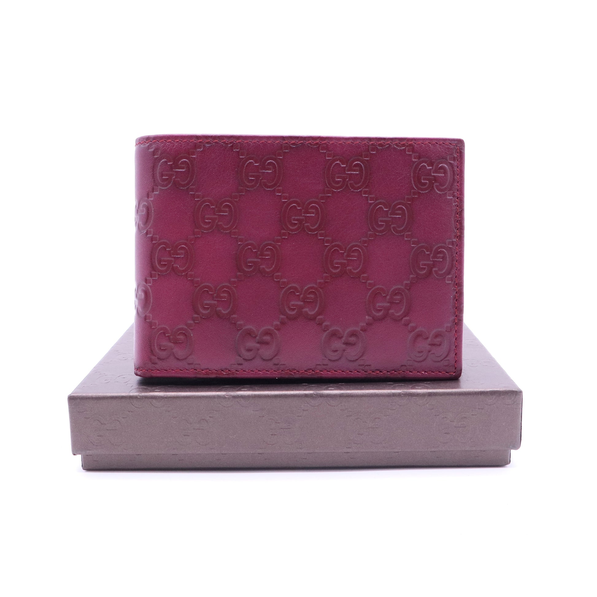 GG Emblem Small Wallet in Embossed Leather W20341