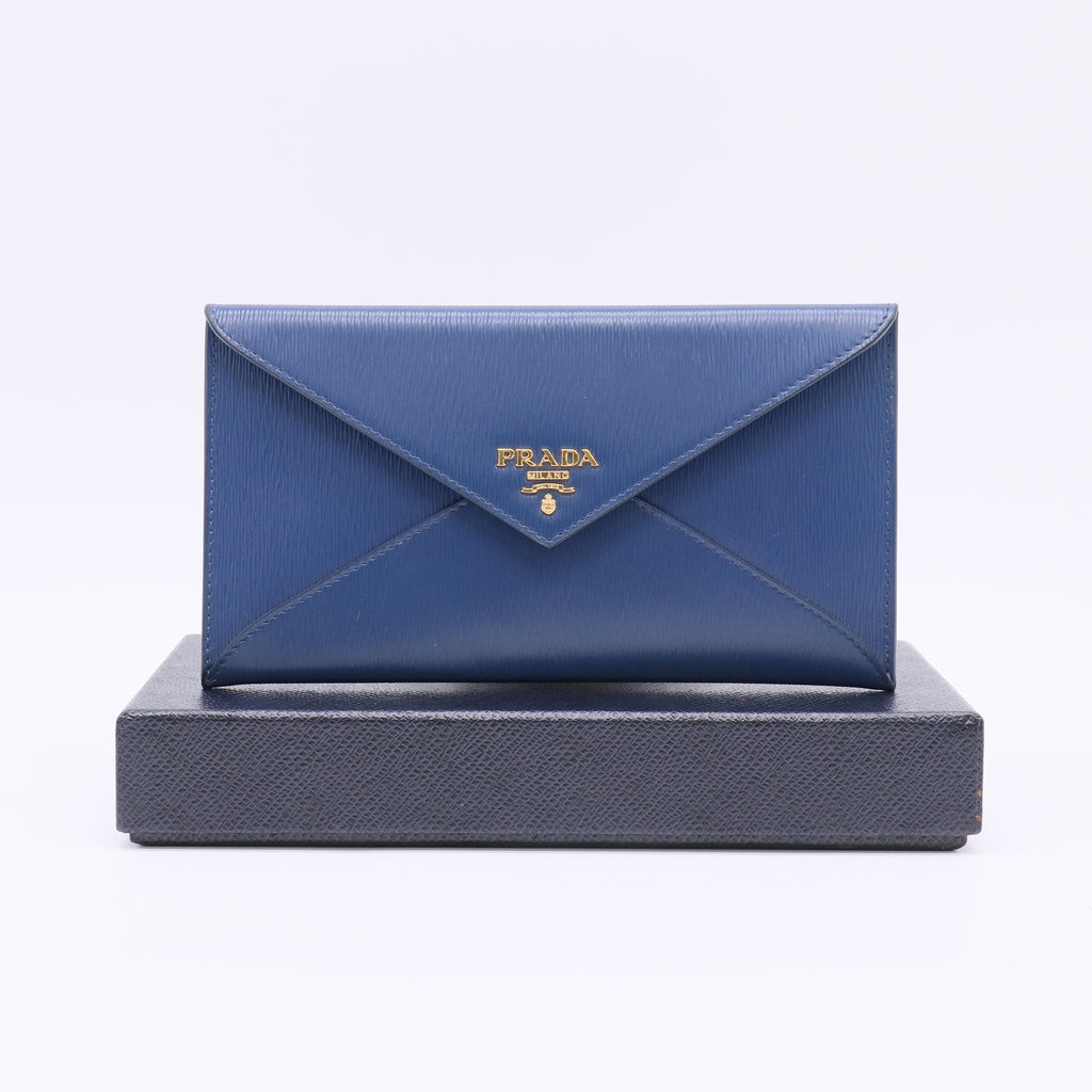 Blue Envelope Style Leather Wallet W22587