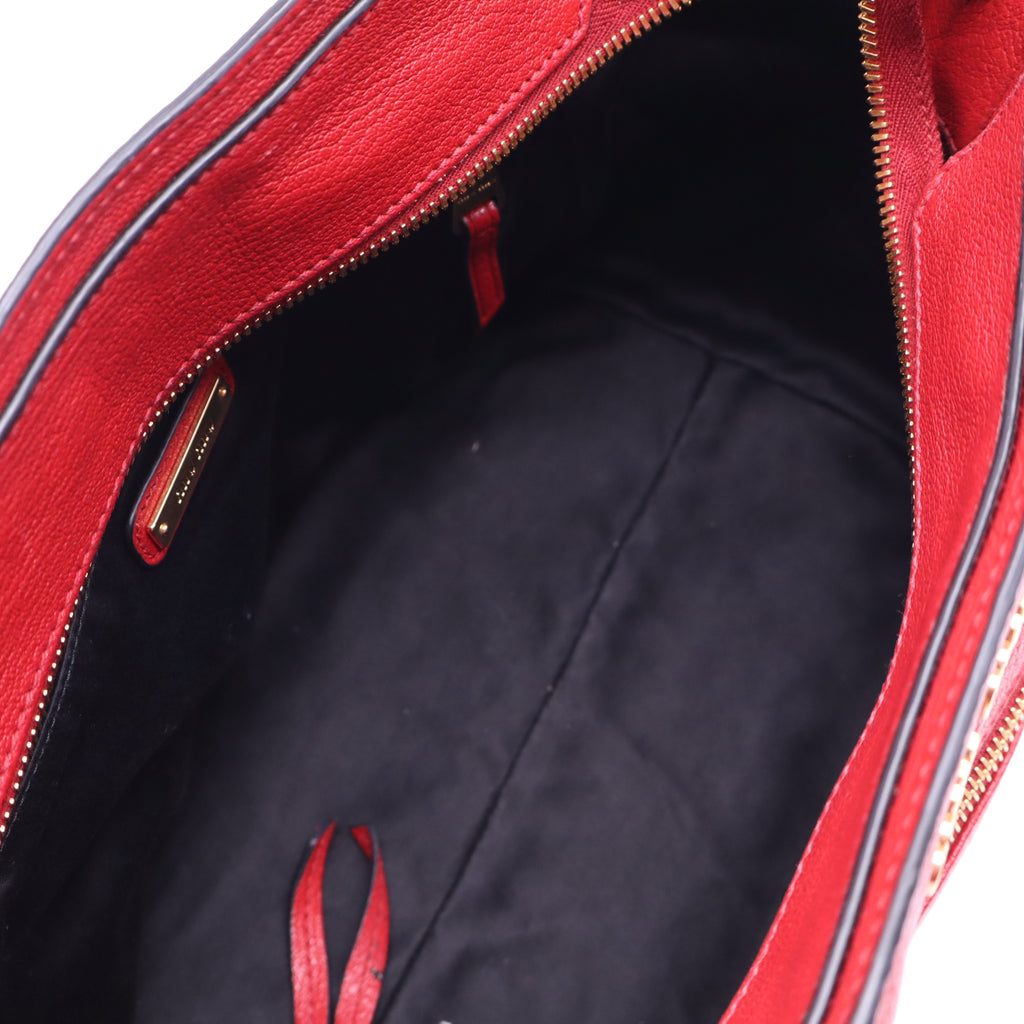 Red Shiny Calfskin Two Way Tote Bag w/ Strap  B22073
