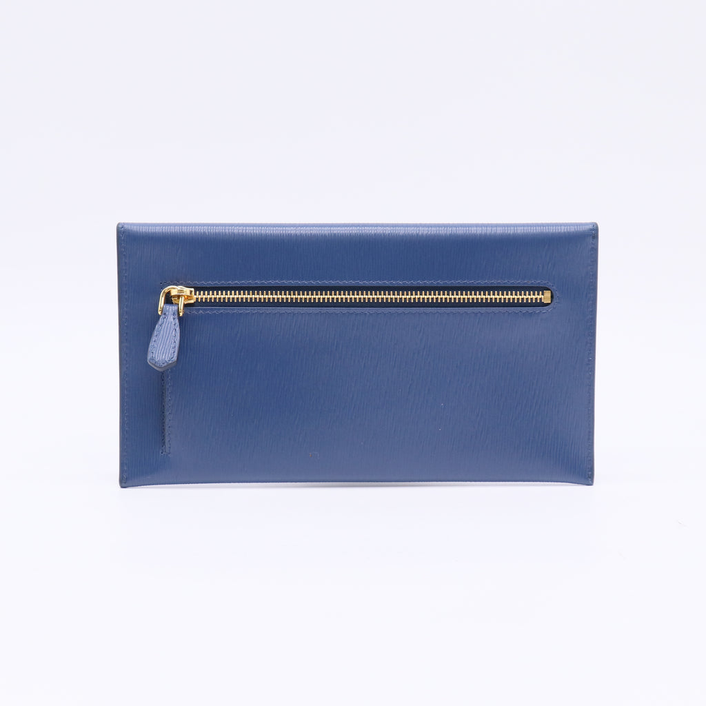 Blue Envelope Style Leather Wallet W22587