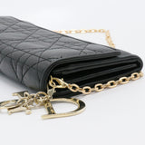 Black Cannage Quilted Lady Dior Wallet on Chain