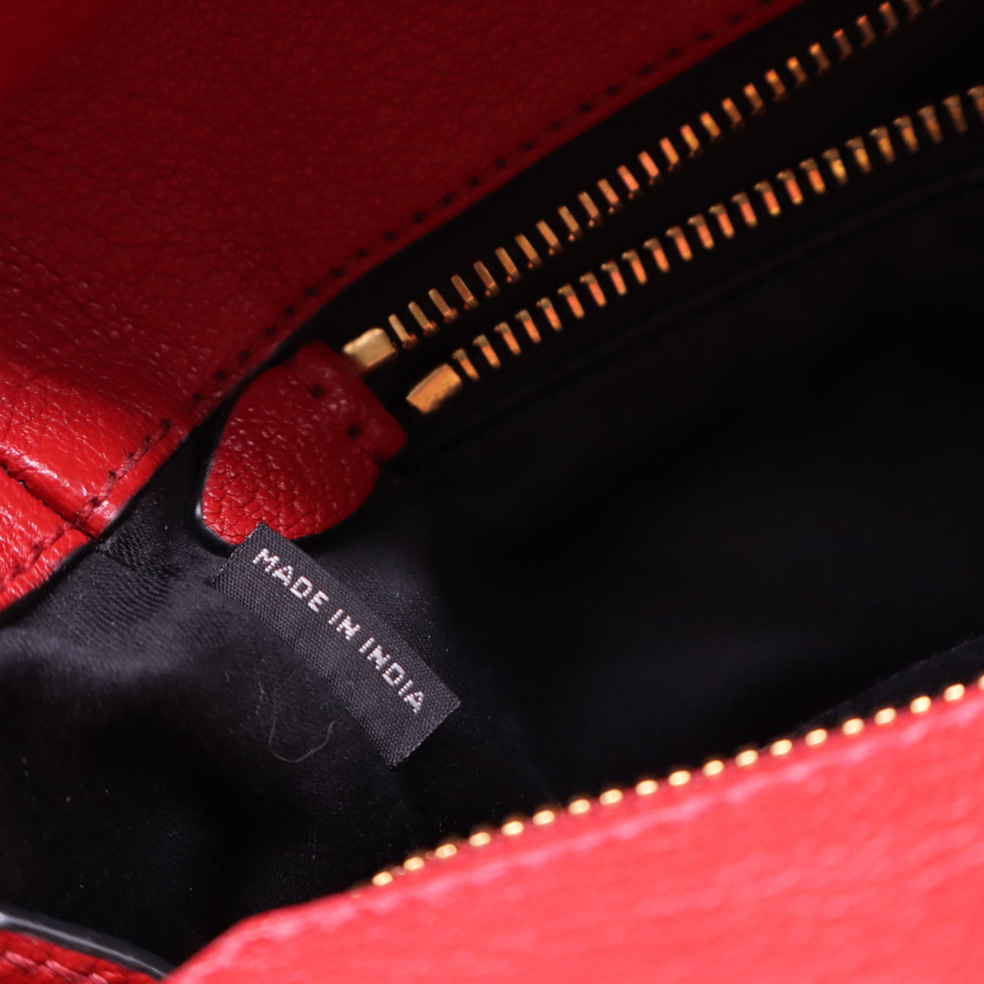 Red Shiny Calfskin Two Way Tote Bag w/ Strap  B22073