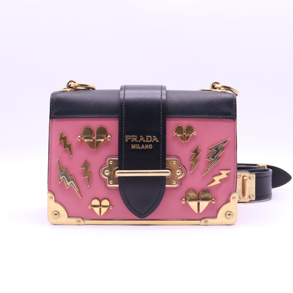 Prada Cahier Thunder Embellished Leather Shoulder B21351