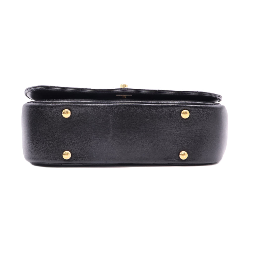 CHANEL Lambskin Leather Chain Shoulder Bag with Gold Buckle twins