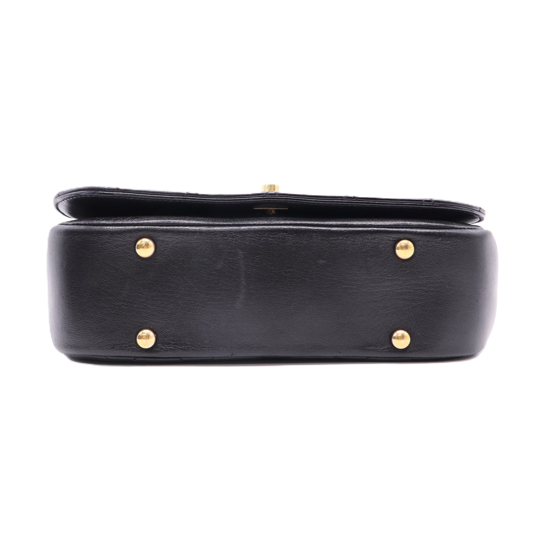 CHANEL Lambskin Leather Chain Shoulder Bag with Gold Buckle twins