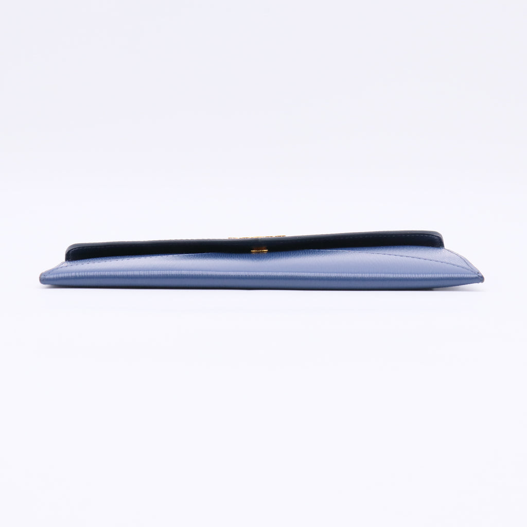 Blue Envelope Style Leather Wallet W22587