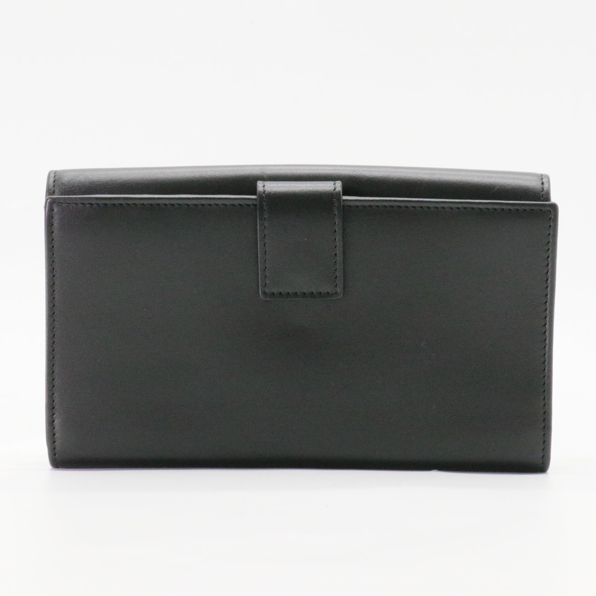Black Leather Peekaboo Long Wallet