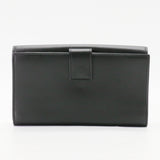 Black Leather Peekaboo Long Wallet