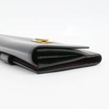 Black Leather Peekaboo Long Wallet