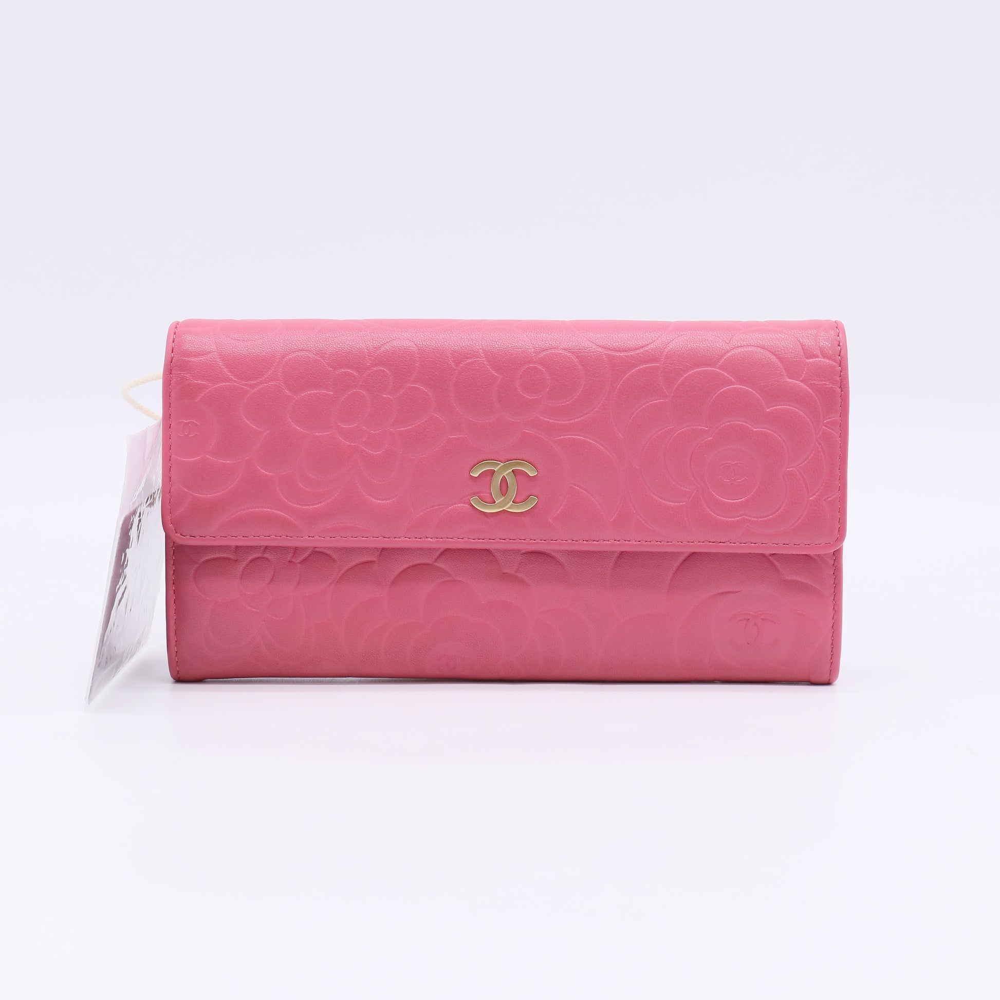 Camellia Long Wallet Pink Leather W22532