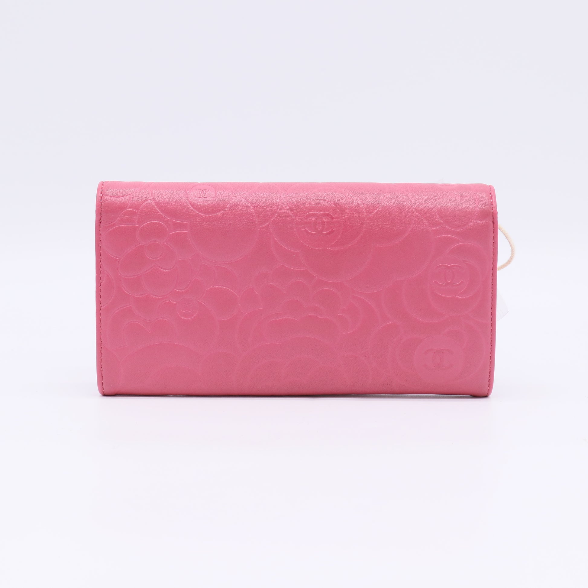 Camellia Long Wallet Pink Leather W22532