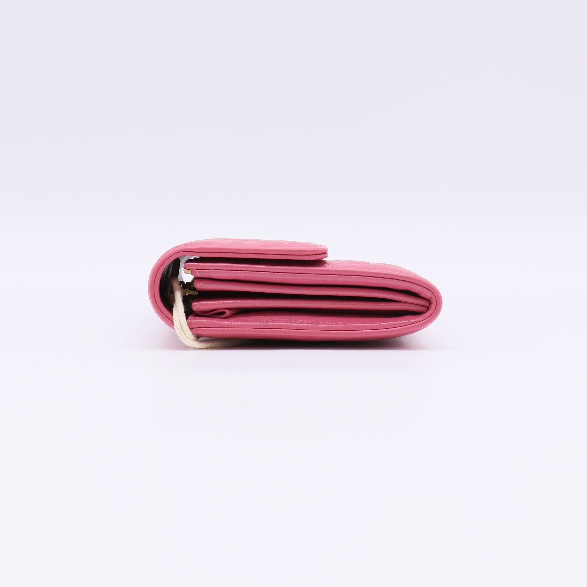 Camellia Long Wallet Pink Leather W22532
