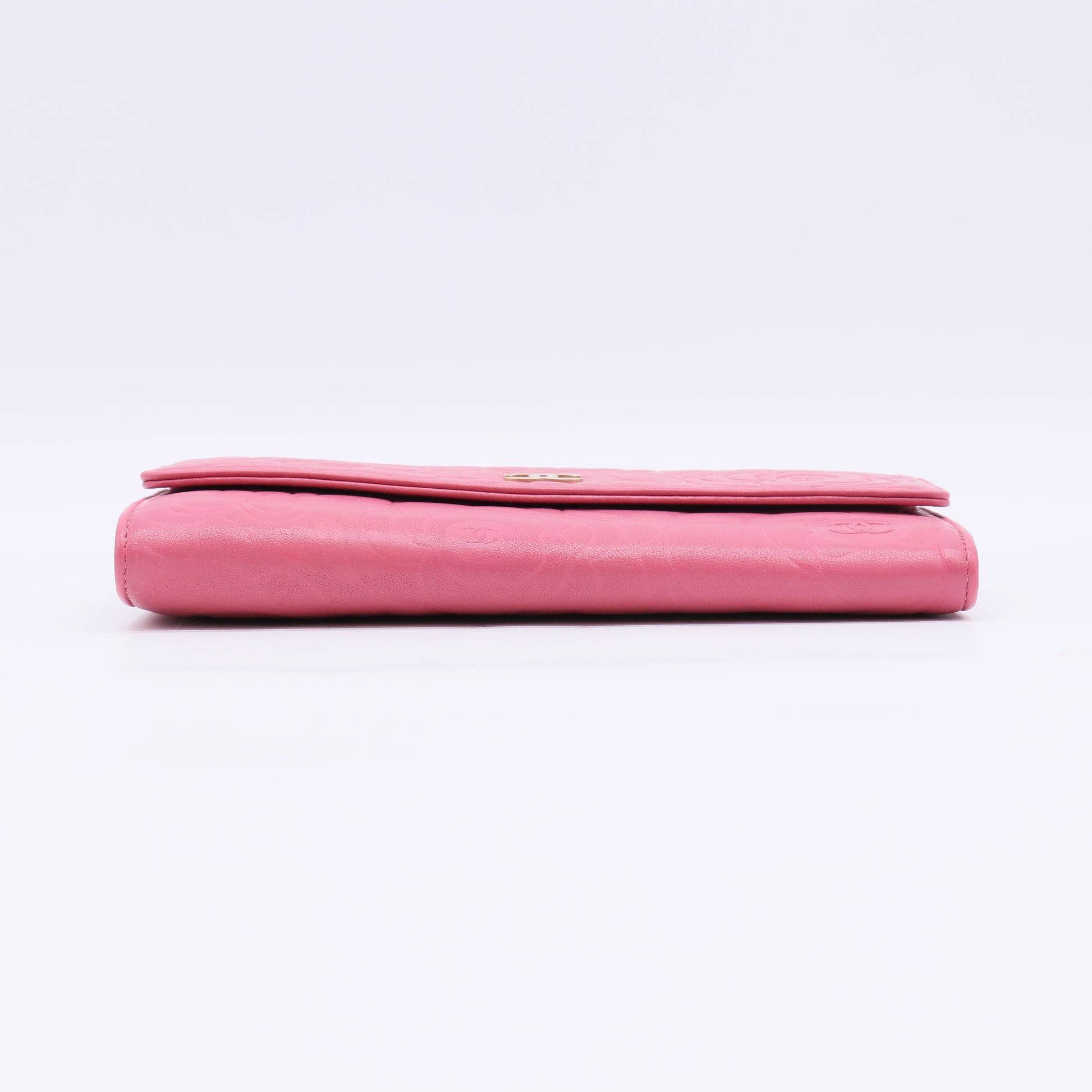 Camellia Long Wallet Pink Leather W22532