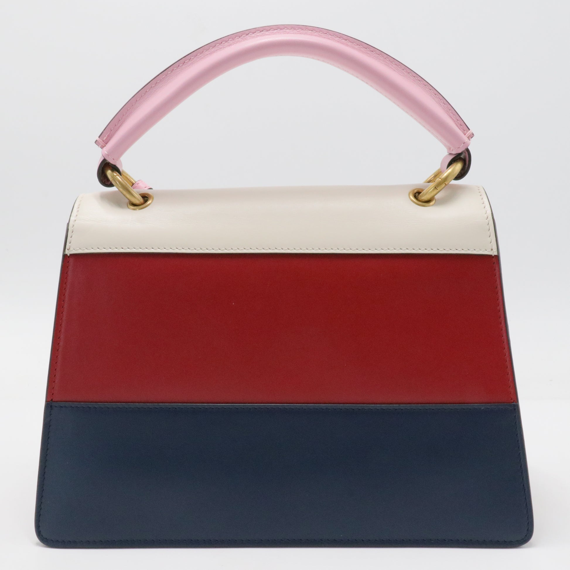 Queen Margaret Top Handle Bag Colorblock Leather Small